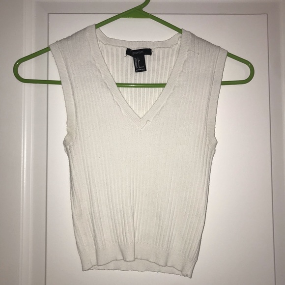 Forever 21 Tops - White V Neck Tank Top
